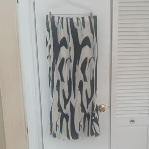 SHEIN Black and White A-Line Midi Skirt Resort Wear